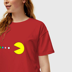 Футболка оверсайз женская Pac - man Для пары, цвет: красный — фото 2