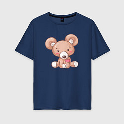 Женская футболка оверсайз Любимый плюшевый мишка