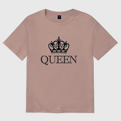 Футболка оверсайз женская QUEEN ПАРНЫЕ Королева, цвет: пыльно-розовый