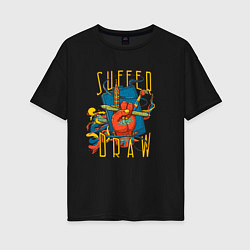 Женская футболка оверсайз Suffer & Draw
