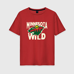 Женская футболка оверсайз Миннесота Уайлд, Minnesota Wild