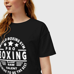 Футболка оверсайз женская PRO BOXING, цвет: черный — фото 2