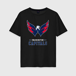 Женская футболка оверсайз Вашингтон Кэпиталз , Washington Capitals