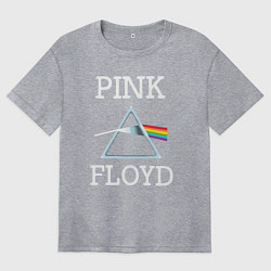 Футболка оверсайз женская PINK FLOYD - ПИНК ФЛОЙД ЛОГОТИП, цвет: меланж