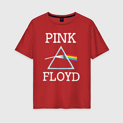 Футболка оверсайз женская PINK FLOYD - ПИНК ФЛОЙД ЛОГОТИП, цвет: красный