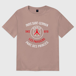 Футболка оверсайз женская PARIS SAINT - GERMAIN ПСЖ ФУТБОЛ, цвет: пыльно-розовый