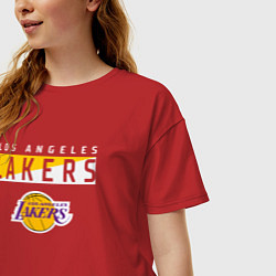 Футболка оверсайз женская LA LAKERS NBA ЛЕЙКЕРС НБА, цвет: красный — фото 2