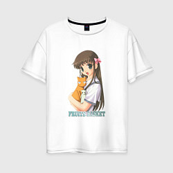 Женская футболка оверсайз Тору с котиками