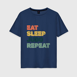 Женская футболка оверсайз Eat Sleep Judo