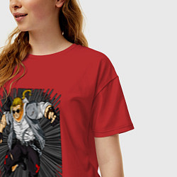 Футболка оверсайз женская Sketch jump, цвет: красный — фото 2