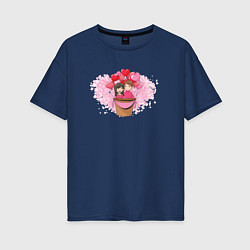 Женская футболка оверсайз Любовь на Воздушных Шарах