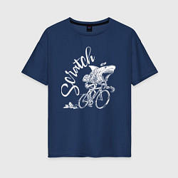 Женская футболка оверсайз Scratch - трековые велогонки