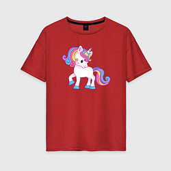 Женская футболка оверсайз Единорог unicorn