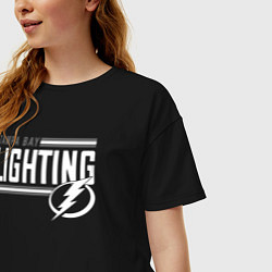 Футболка оверсайз женская TAMPA BAY LIGHTIN NHL ТАМПА БЭЙ НХЛ, цвет: черный — фото 2