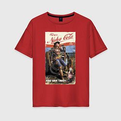 Футболка оверсайз женская Nuka Cola - raid your first!, цвет: красный