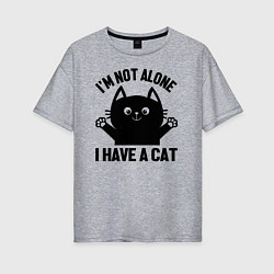 Женская футболка оверсайз Улыбающийся кот