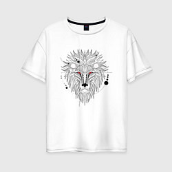 Женская футболка оверсайз Эскиз головы льва