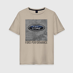 Футболка оверсайз женская Ford Performance, цвет: миндальный