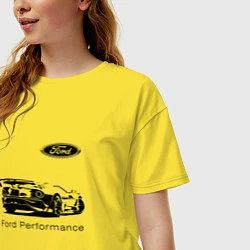 Футболка оверсайз женская Ford Performance Racing team, цвет: желтый — фото 2