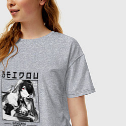 Футболка оверсайз женская Бэй Доу Beidou, Genshin Impact Геншин импакт, цвет: меланж — фото 2