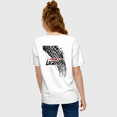 Женская футболка оверсайз Грид / Белый – фото 4