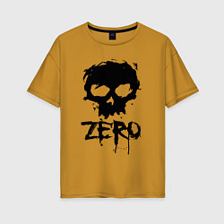 Футболка оверсайз женская Zero skull, цвет: горчичный