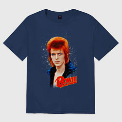 Женская футболка оверсайз David Bowie Blue Jacket