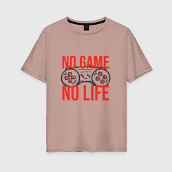 Футболка оверсайз женская No game no life, цвет: пыльно-розовый