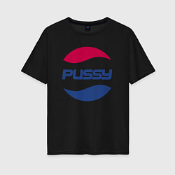 Футболка оверсайз женская Pepsi Pussy, цвет: черный