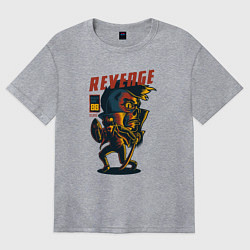 Футболка оверсайз женская Скелетон месть, цвет: меланж