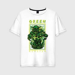 Женская футболка оверсайз Зелёный монстр