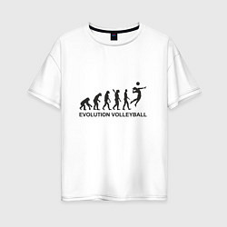 Футболка оверсайз женская Эволюция - Волейбол, цвет: белый