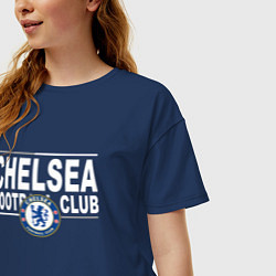 Футболка оверсайз женская Chelsea Football Club Челси, цвет: тёмно-синий — фото 2