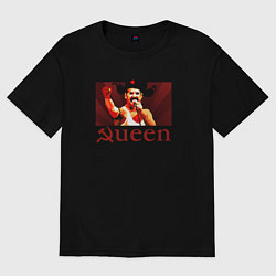 Футболка оверсайз женская Queen Серп и Молот, цвет: черный