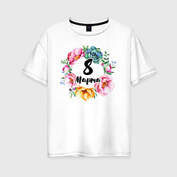 Женская футболка оверсайз Венок цветов