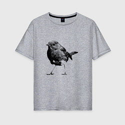 Женская футболка оверсайз Птаха воробей Sparrow