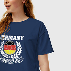 Футболка оверсайз женская Футбол Германия, цвет: тёмно-синий — фото 2