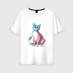 Женская футболка оверсайз Нежная кошка