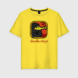 Женская футболка оверсайз Doodle ninja