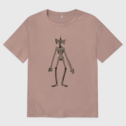 Футболка оверсайз женская Сиреноголовый Reloaded, цвет: пыльно-розовый