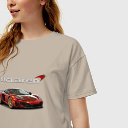 Футболка оверсайз женская McLaren Motorsport!, цвет: миндальный — фото 2