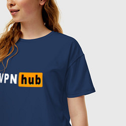 Футболка оверсайз женская VPNHUB ДЛЯ ВЗРОСЛЫХ, цвет: тёмно-синий — фото 2