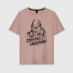 Женская футболка оверсайз Line Jeepers Creepers
