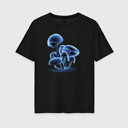Женская футболка оверсайз Неоновые грибы
