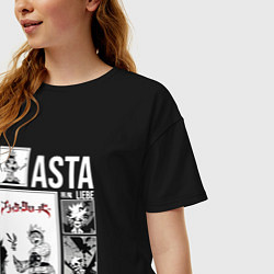 Футболка оверсайз женская Asta art, цвет: черный — фото 2