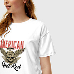 Футболка оверсайз женская American Hot Rod, цвет: белый — фото 2