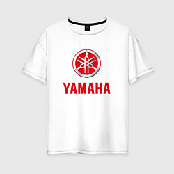 Футболка оверсайз женская Yamaha Логотип Ямаха, цвет: белый