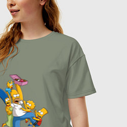 Футболка оверсайз женская Simpsons donuts, цвет: авокадо — фото 2