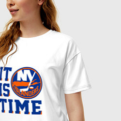 Футболка оверсайз женская It Is New York Islanders Time Нью Йорк Айлендерс, цвет: белый — фото 2