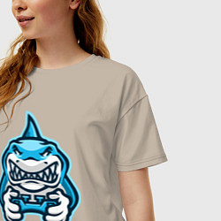 Футболка оверсайз женская Shark player, цвет: миндальный — фото 2